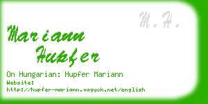 mariann hupfer business card